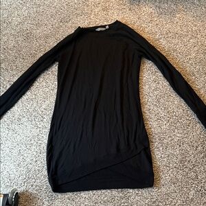 Athleta Elegant Black Long Sleeve Mini Dress